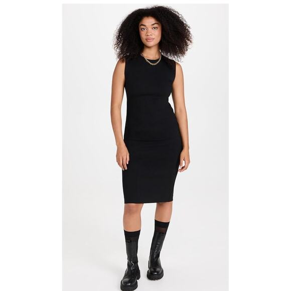 Spanx The Perfect Sheath Dress Sleeveless Ponte Knit Black Slimming 20380 Medium - Picture 1 of 16